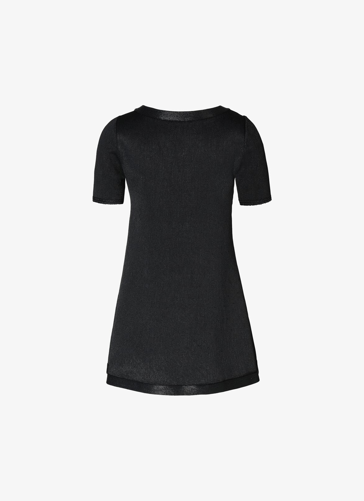 SHORT SLEEVE TUNIC RAFIA BLACK ALAÏA BLACK  SHORT SLEEVE TUNIC RAFIA BLACK